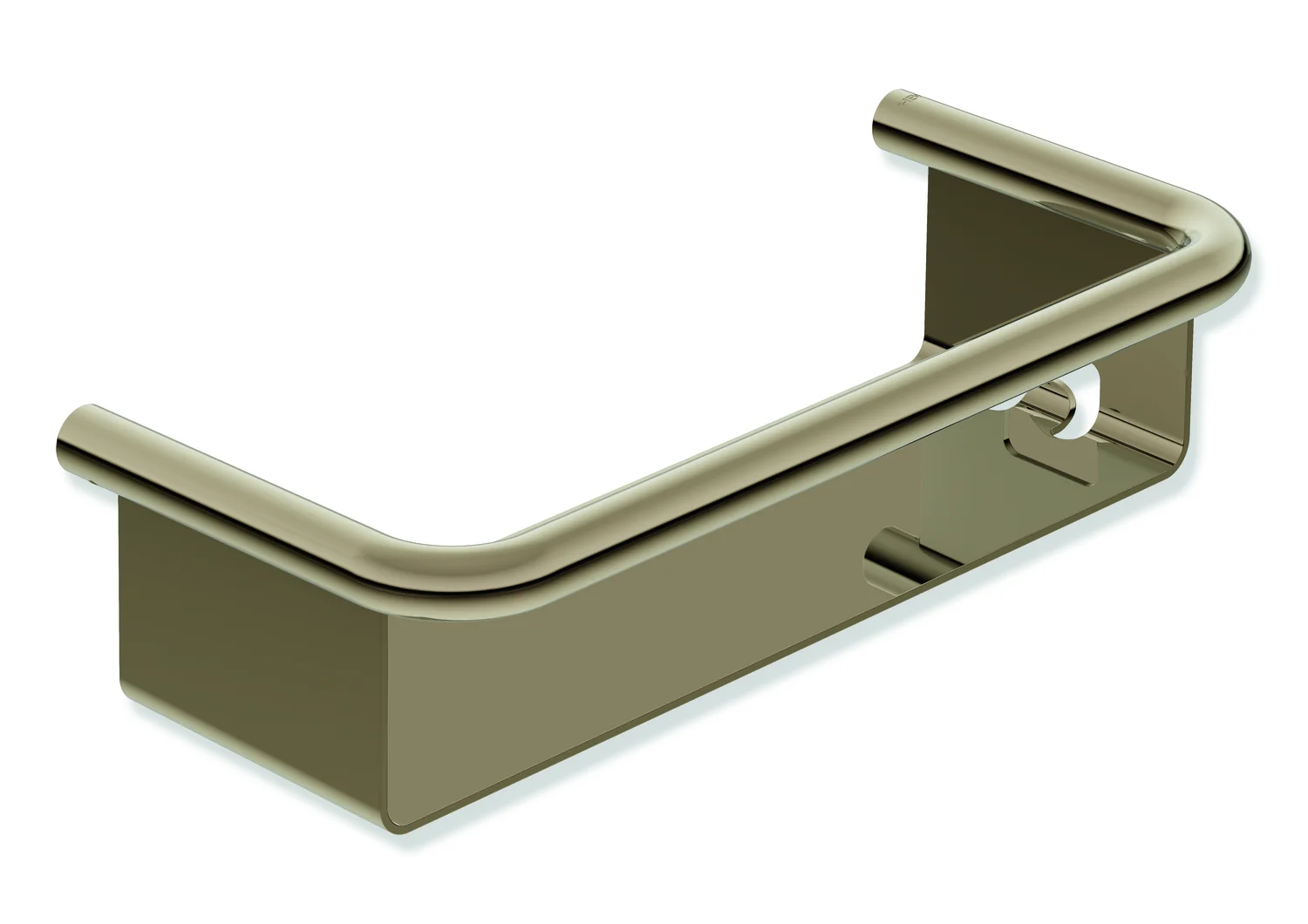 Duschkorb, Edelstahl, PVD beschichtet, mit integriertem Haken, Breite 265 mm, Höhe 67 mm, Tiefe 119 mm, in Farbe CK (Messing glänzend) Duschkorb, Edelstahl, PVD beschichtet, mit integriertem Haken, Breite 265 mm, Höhe 67 mm, Tiefe 119 mm, in Farbe CK (Messing glänzend)