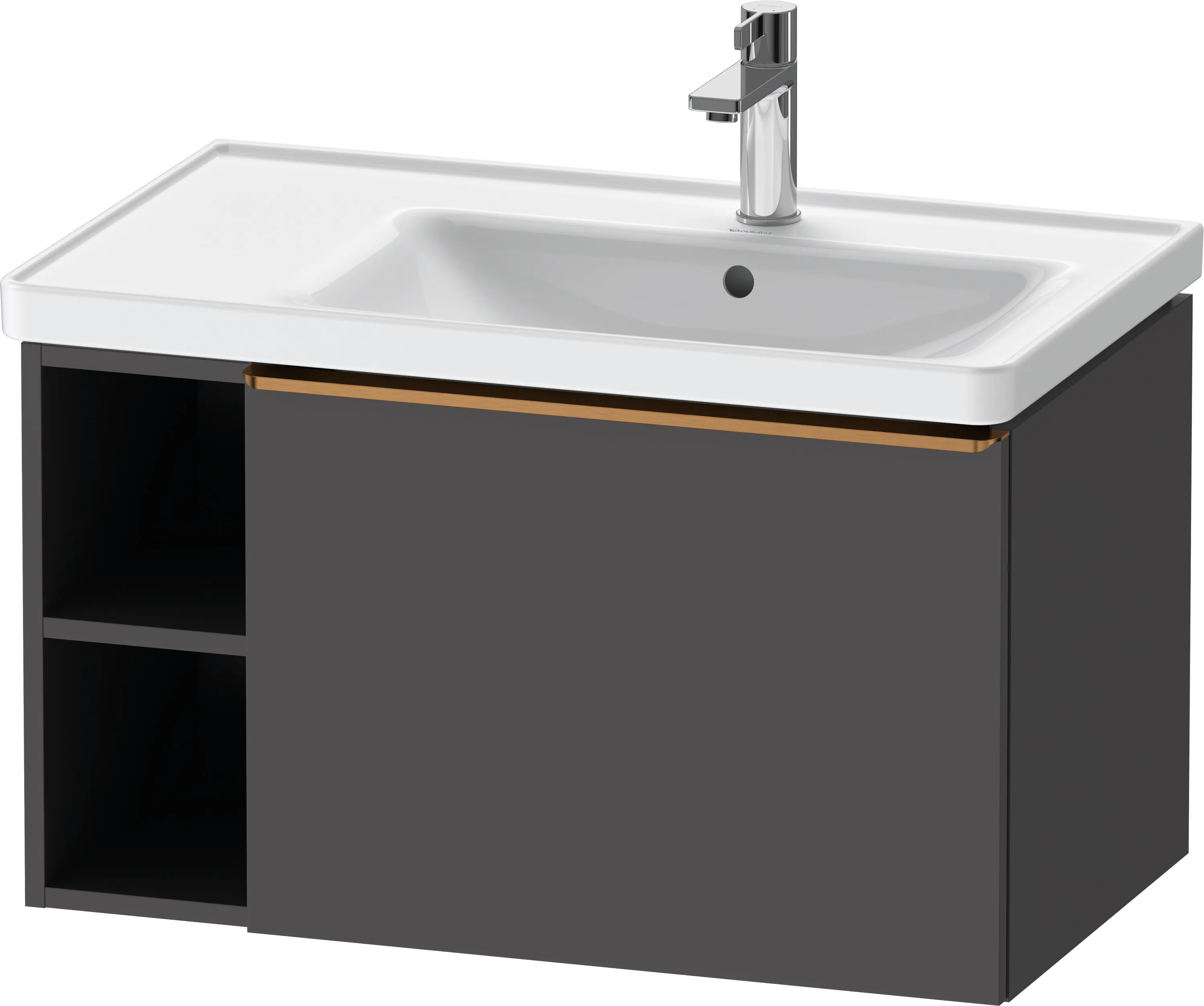 Duravit Waschtischunterschrank wandhängend „D-Neo“ 78,4 × 44 × 45,2 cm Graphit Matt