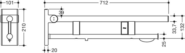 HEWI Stützklappgriff „System 900“