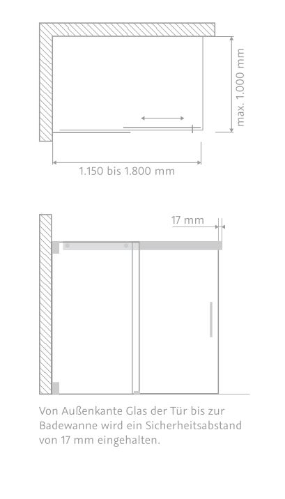 HSK Duschabtrennung Walk-In Schiebetür 2-teilig „K2“ Glas Linea 01 (80 cm) HSK Duschabtrennung Walk-In Schiebetür 2-teilig „K2“ Glas Linea 01 (80 cm)