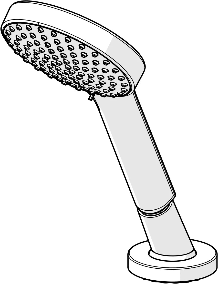 HansaACTIVEJET Handbrause Set Wannenrandsysteme HansaACTIVEJET 5324 1-strahlig 72 mm Ausladung 189 mm DN 15 Chrom