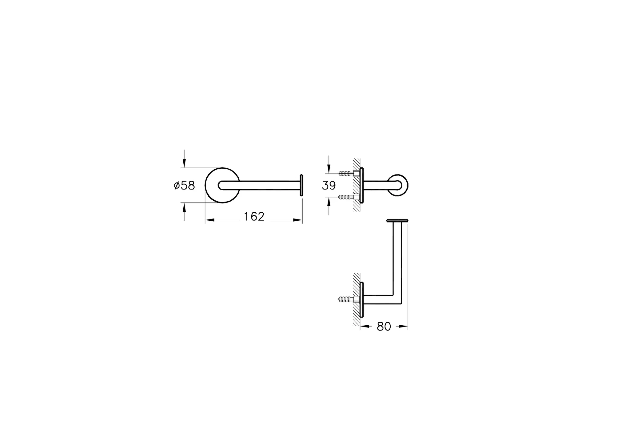 VitrA Origin Papierrollenhalter Wandmontage Breite 16 cm Nickel gebürstet