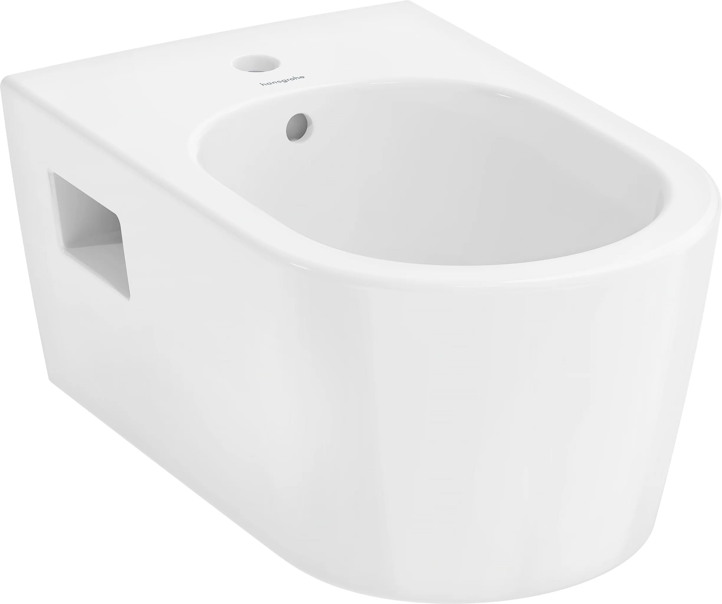 Hansgrohe EluPura Original S Wandbidet 540 mm, weiß, glänzend, mit Hahnloch und Überlauf