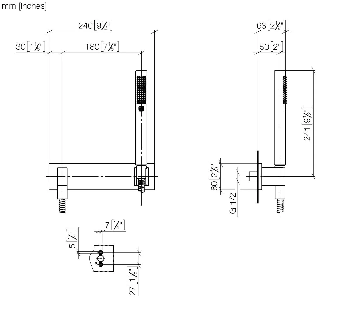 Schlauchbrausegarnitur mit Abdeckplatte SERIENSPEZIFISCH Chrom 27818980 Schlauchbrausegarnitur mit Abdeckplatte SERIENSPEZIFISCH Chrom 27818980