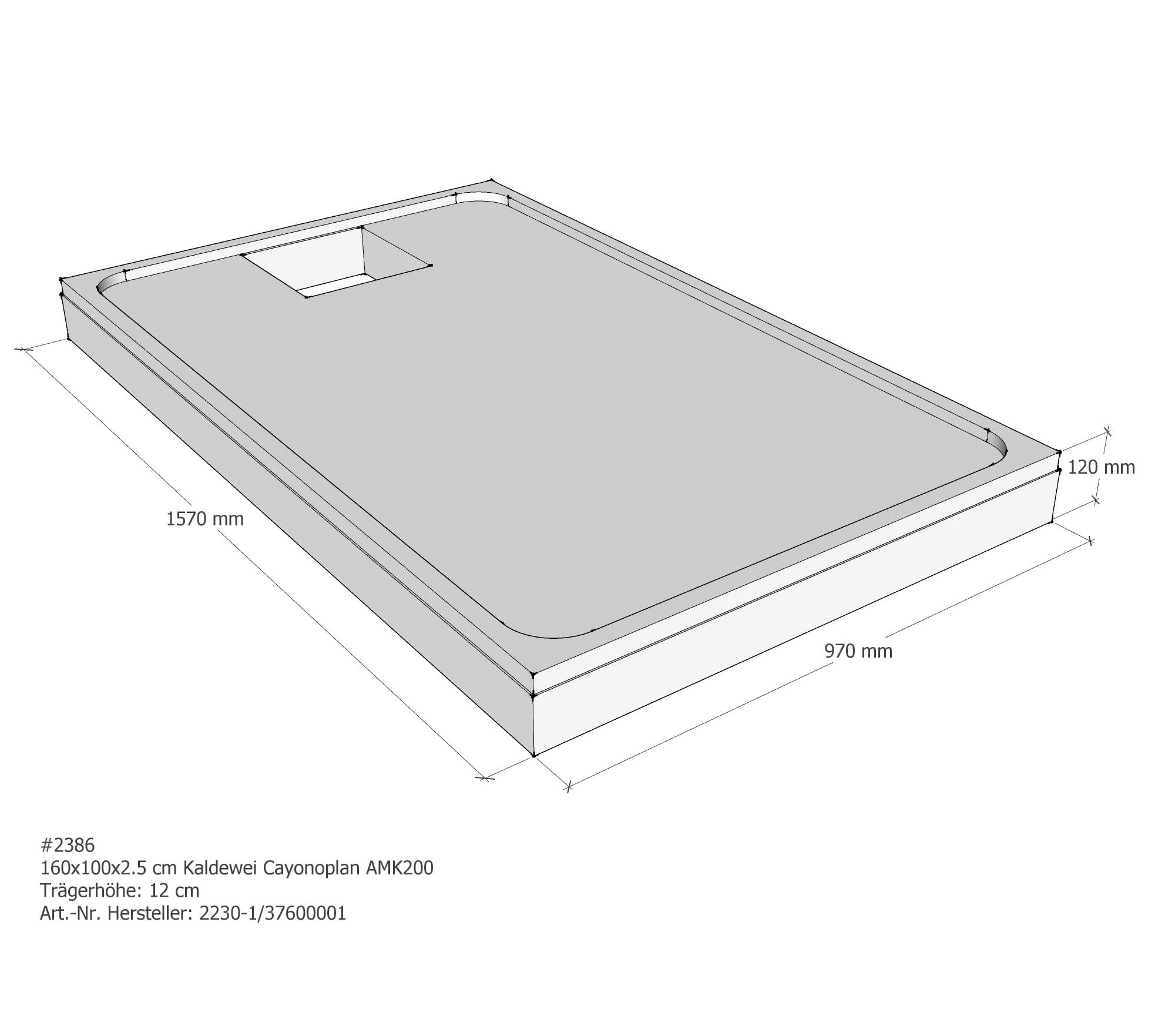 Duschwannenträger passend für Kaldewei Cayonoplan 160 × 100 × 2,5 cm Breite: 100 cm / Länge: 160 cm Duschwannenträger passend für Kaldewei Cayonoplan 160 × 100 × 2,5 cm Breite: 100 cm / Länge: 160 cm