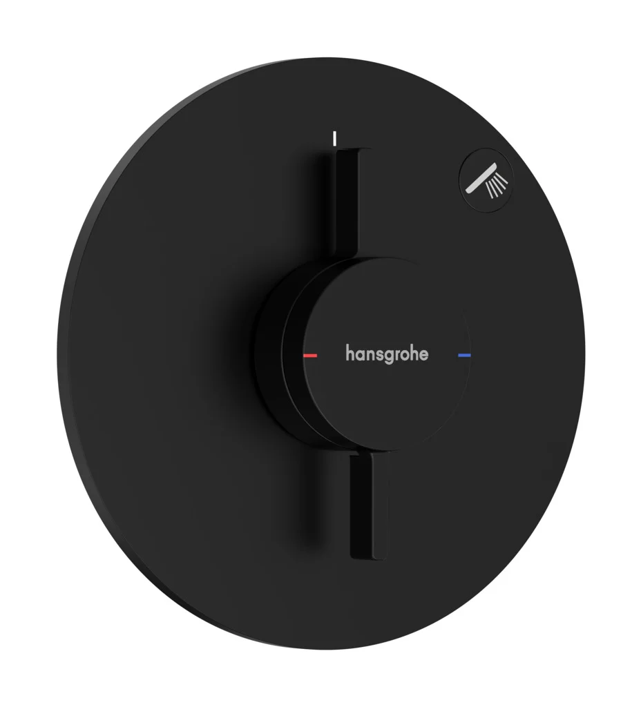 Hansgrohe DuoTurn S Mischer Unterputz, mattschwarz, 1 Verbraucher, flache Rosette, Keramikmischsystem, max. Durchflussmenge 29,5 l/min bei 3 bar