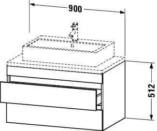 Duravit Waschtischunterschrank wandhängend „DuraStyle“ 90 × 51,2 × 54,8 cm