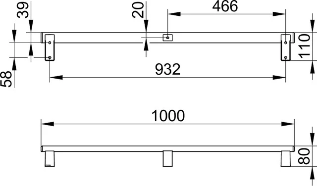KEUCO AXESS Haltegriff 1000 mm silber-eloxiert KEUCO AXESS Haltegriff 1000 mm silber-eloxiert