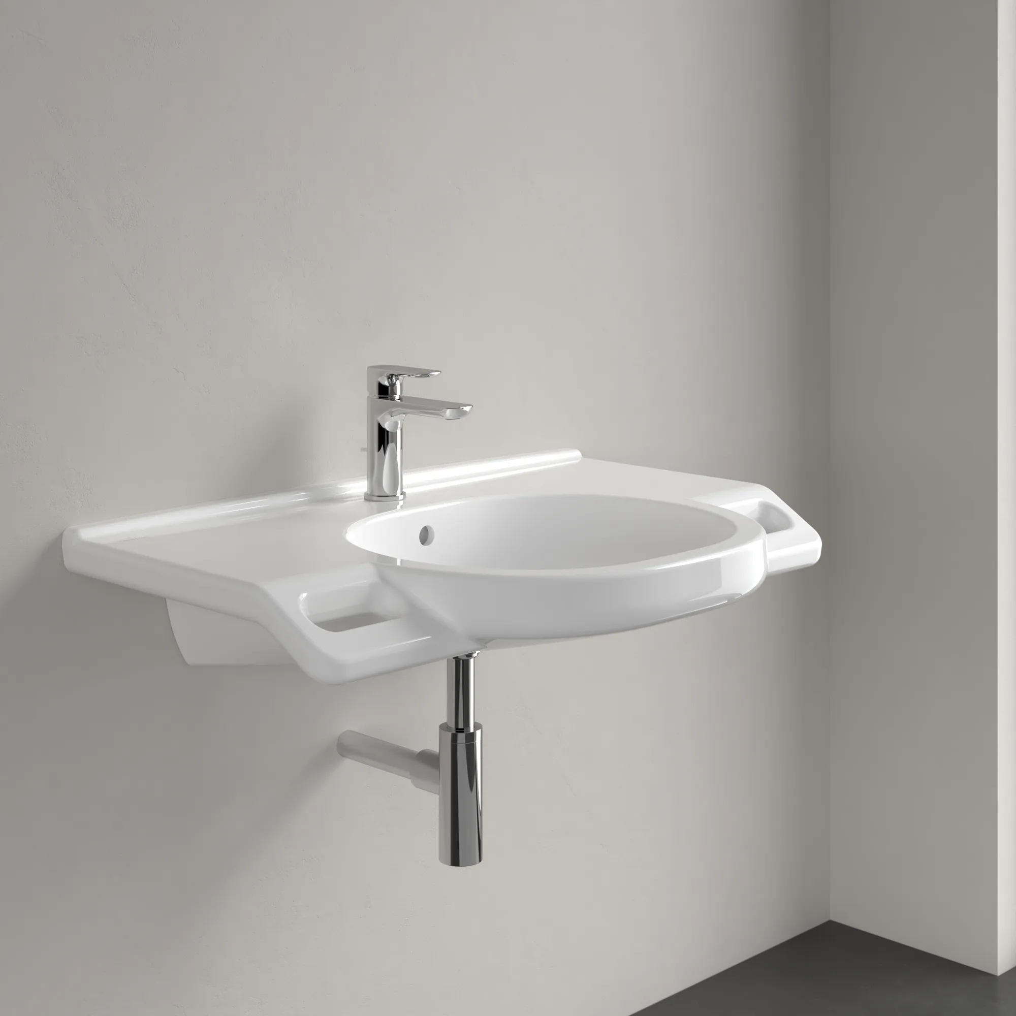 Villeroy & Boch Wandwaschtisch „ViCare“ 810 × 560 × 185 mm, mit Hahnlochbohrung in Weiß Alpin Villeroy & Boch Wandwaschtisch „ViCare“ 810 × 560 × 185 mm, mit Hahnlochbohrung in Weiß Alpin