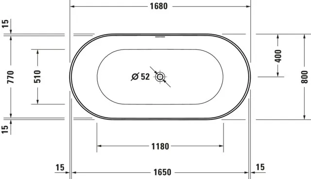 Duravit Badewanne „DuraKanto“ freistehend oval 170 × 80 cm