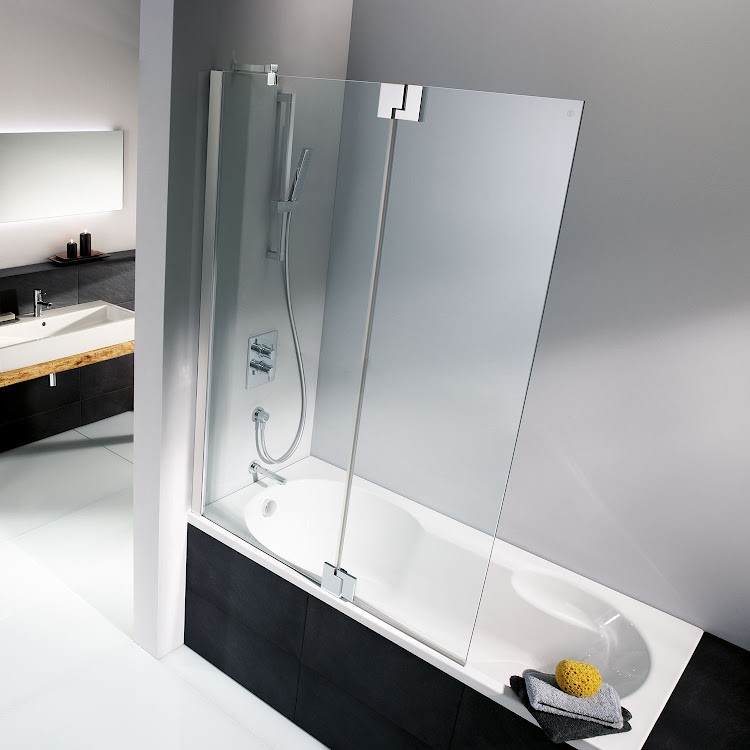 HSK Badewannenaufsatz pendelbar an Nebenteil 2-teilig „K2P“ Glas Mattierung mittig (65 cm), Profile Chromoptik (Alu Hochglanz poliert) HSK Badewannenaufsatz pendelbar an Nebenteil 2-teilig „K2P“ Glas Mattierung mittig (65 cm), Profile Chromoptik (Alu Hochglanz poliert)