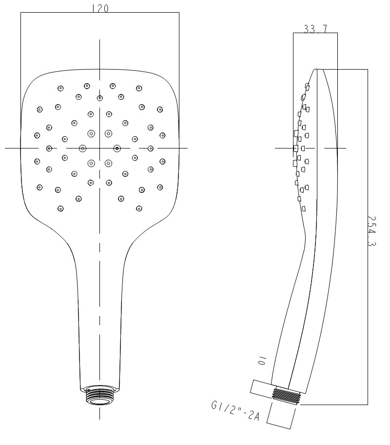 Handbrause AqvaShower - 1-strahlig - "easy-clean" - 120 mm Durchmesser - 50 % Wasserersparnis - weiß / chrom