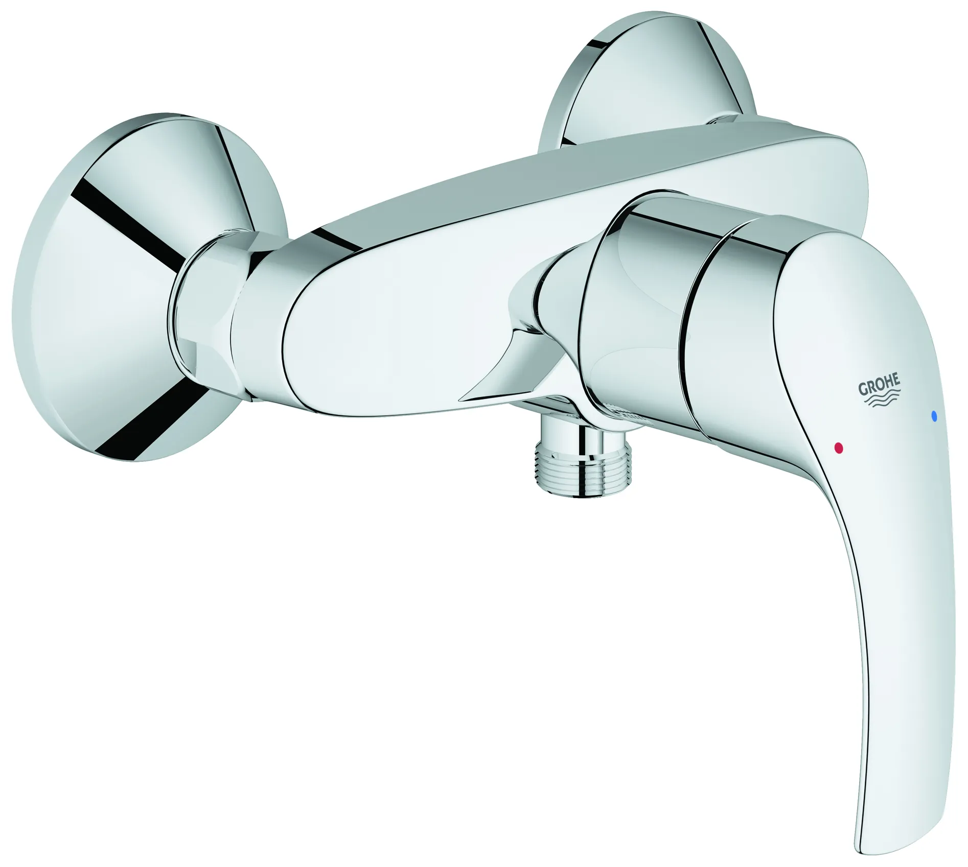 Einhand-Brausebatterie Eurosmart 33555_2, Wandmontage, eigensicher, chrom Einhand-Brausebatterie Eurosmart 33555_2, Wandmontage, eigensicher, chrom