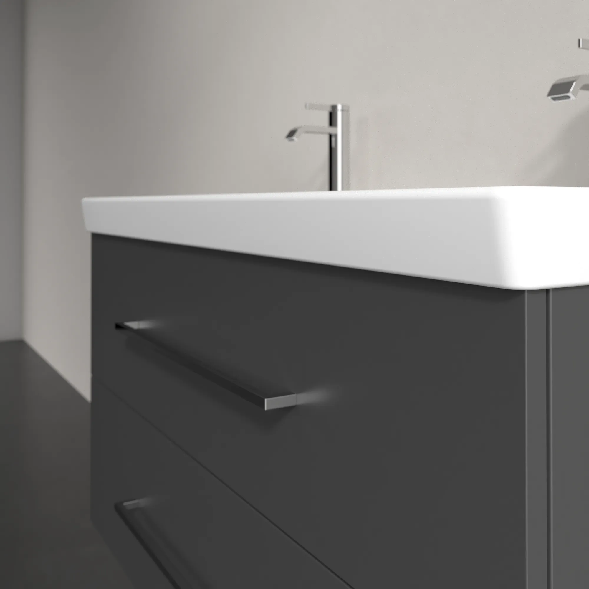 Villeroy & Boch Waschtischunterschrank „Avento“ für Schrankwaschtisch 980 × 514 × 452 mm Graphite, Soft Closing