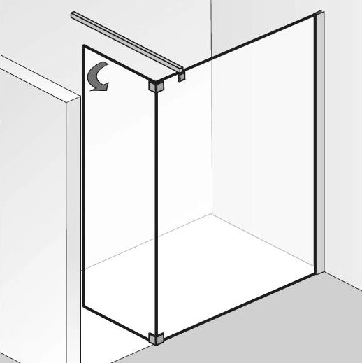HSK Duschabtrennung Walk-In Frontelement mit beweglichem Seitenteil „Atelier“ Walk in Glas Klar hell, Profile Chromoptik (Alu Hochglanz poliert), H: 2000 mm HSK Duschabtrennung Walk-In Frontelement mit beweglichem Seitenteil „Atelier“ Walk in Glas Klar hell, Profile Chromoptik (Alu Hochglanz poliert), H: 2000 mm