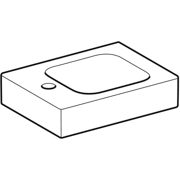 Wandwaschtisch „iCon XS“, rechteckig, Hahnlochposition links 38 × 28 cm Wandwaschtisch „iCon XS“, rechteckig, Hahnlochposition links 38 × 28 cm