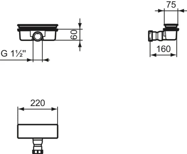 Ideal Standard Ablaufgarnitur für Duschwannen „UltraFlatNew“ Modell T5327AA in Chrom