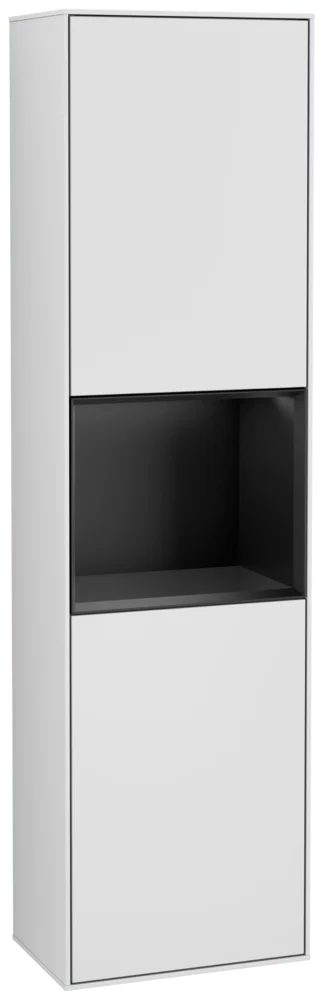 Villeroy & Boch Hochschrank Finion F460PD 418x1516x270mm, White Matt Lacquer / Black Matt Lacquer, mit Beleuchtung, Push-to-open, SoftClosing