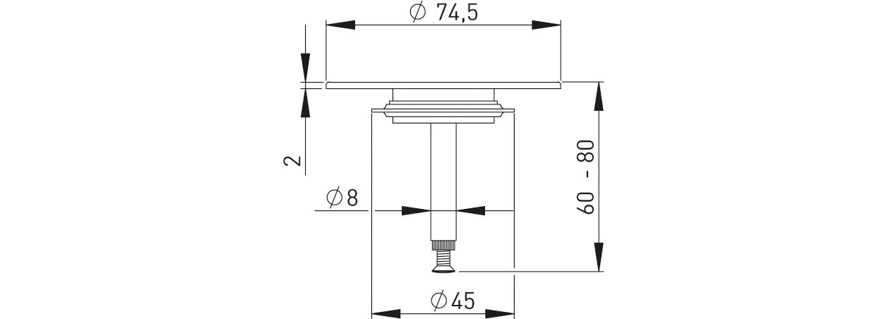 Excenterstopfen vc 1 1/2″ passend zu Ablaufgarnitur MW