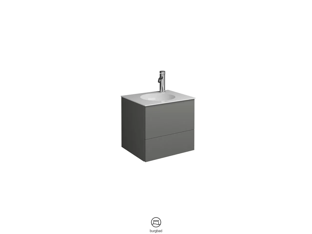 burgbad Coco Mineralguss-Waschtisch inkl. Waschtischunterschrank, 406 mm hoch, 373x450 mm, PG2 burgbad Coco Mineralguss-Waschtisch inkl. Waschtischunterschrank, 406 mm hoch, 373x450 mm, PG2