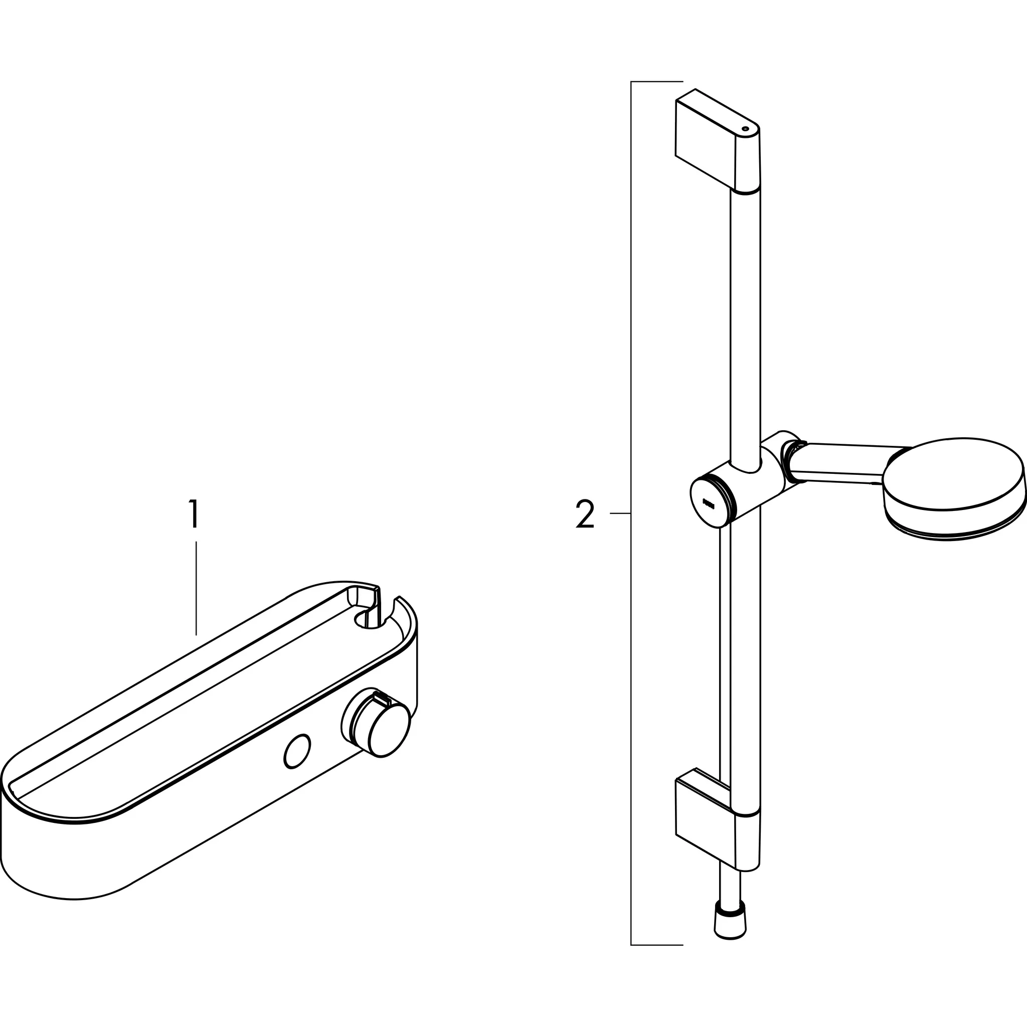 Brausesystem Pulsify 105 RelaxationBrausethermostat Stange 650mm chrom Brausesystem Pulsify 105 RelaxationBrausethermostat Stange 650mm chrom
