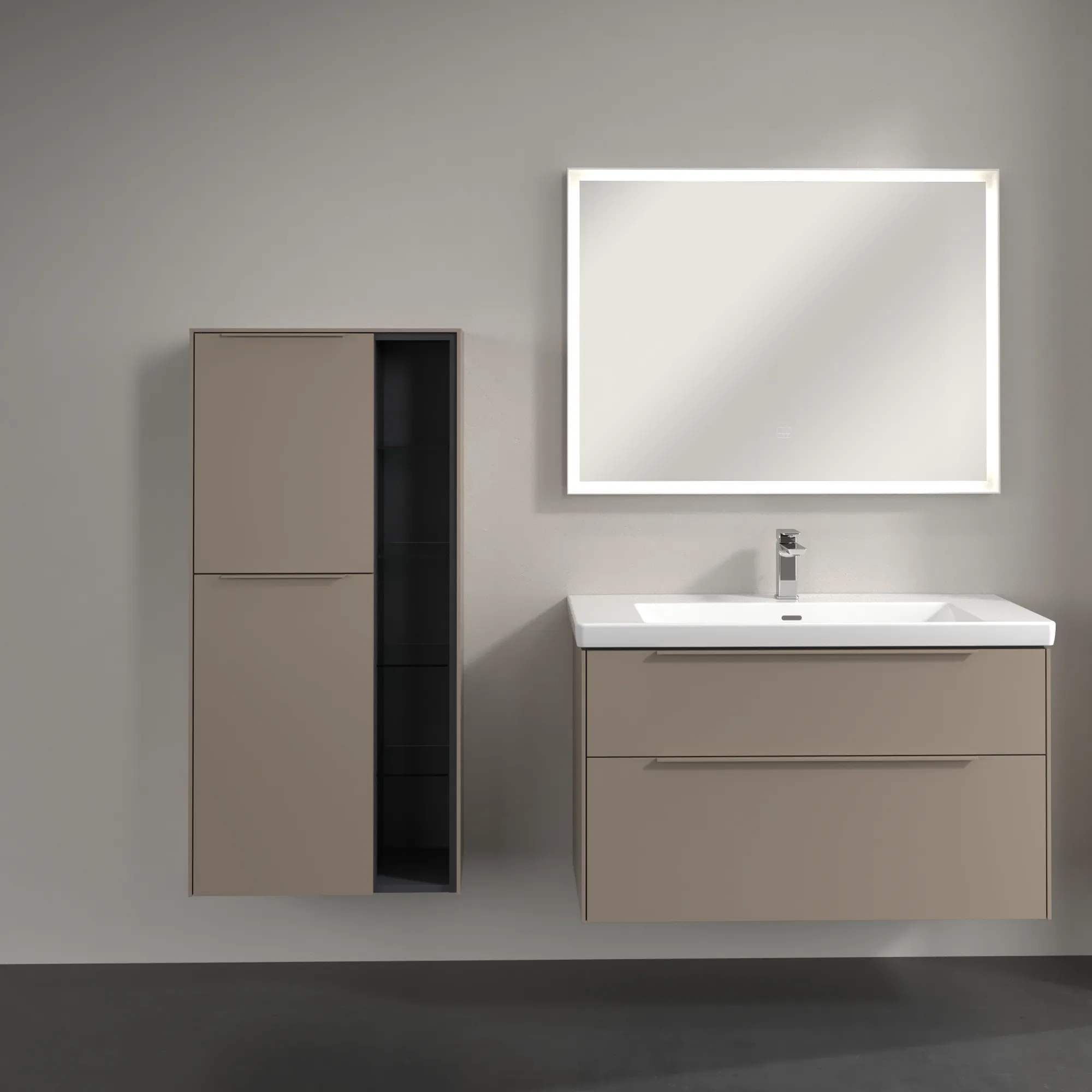 Villeroy & Boch Mittelschrank „Subway 3.0“ 57,4 × 120 × 36,2 × 36,2 cm 2 Türen, Anschlag (Scharnier) links, 2 Türen, Anschlag links