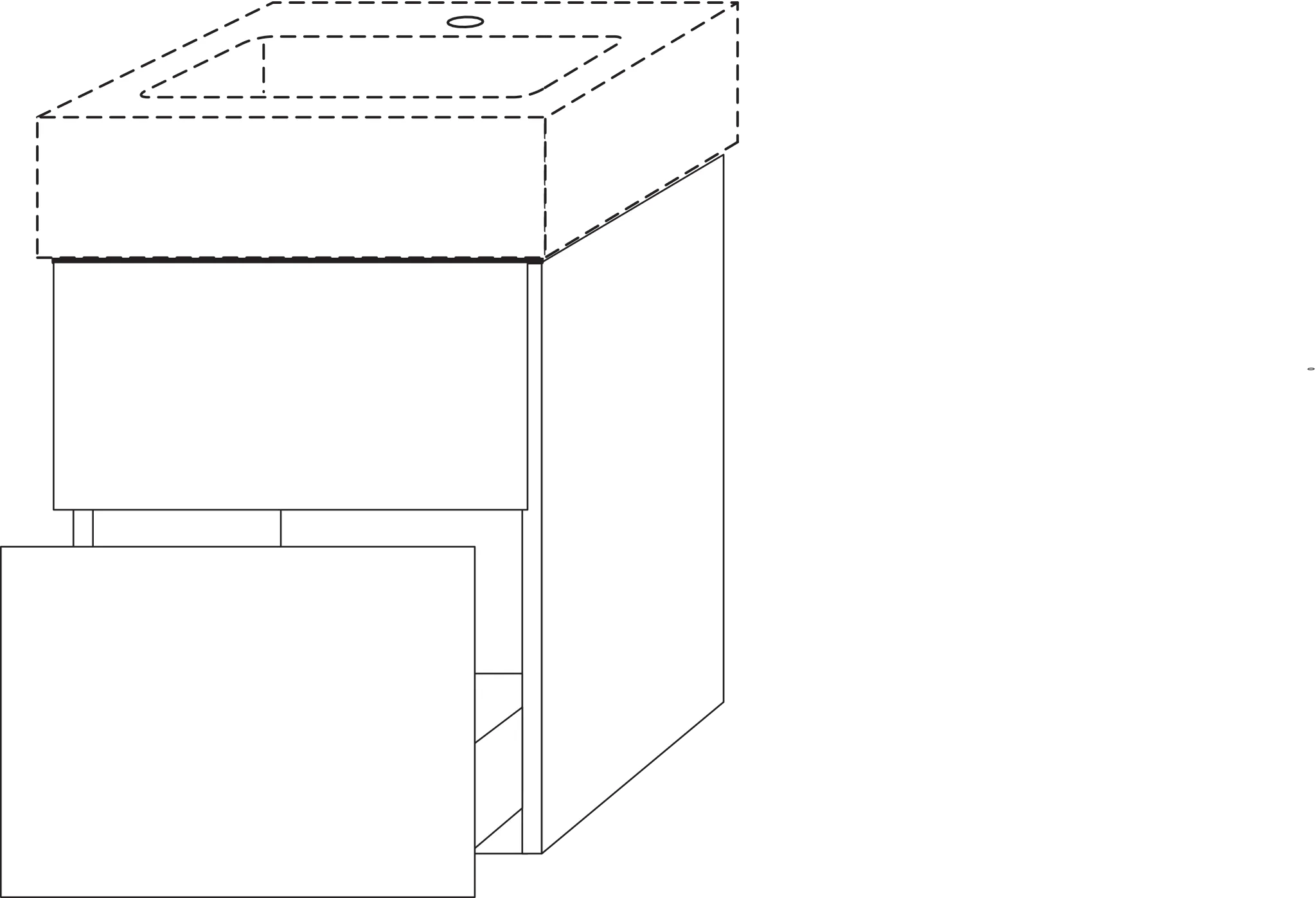 Waschtischunterbau mit Auszügen 3way (SM715) 593x450x447 Anthrazit-Matt