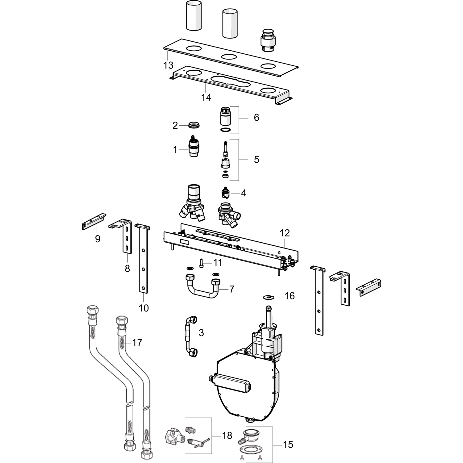 HA UP-Rohbauset Bade- und Brausearmatur HANSACOMPACT 4.0 Kartusche 5307 DN20