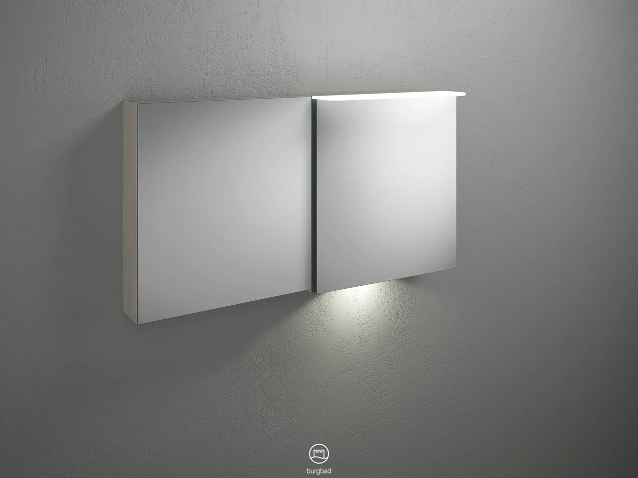Burgbad Spiegelschrank Badu SFUB120, 310x1200x665 mm, LED-Aufsatzleuchte 4200 K, Schalter-Steckdosenelement, Glaseinlegeböden Burgbad Spiegelschrank Badu SFUB120, 310x1200x665 mm, LED-Aufsatzleuchte 4200 K, Schalter-Steckdosenelement, Glaseinlegeböden