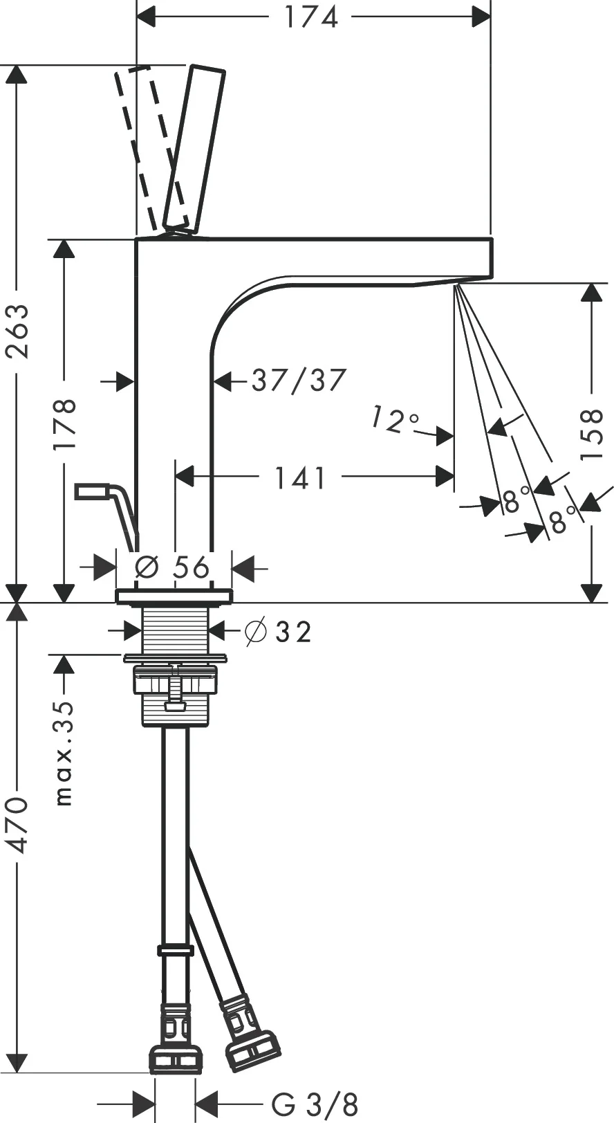 Hansgrohe Axor Citterio Einhebel-Waschtischmischer 160 mm, Chrom, Laminarstrahl, schwenkbarer Strahlformer, Keramikmischsystem, für Durchlauferhitzer geeignet Hansgrohe Axor Citterio Einhebel-Waschtischmischer 160 mm, Chrom, Laminarstrahl, schwenkbarer Strahlformer, Keramikmischsystem, für Durchlauferhitzer geeignet