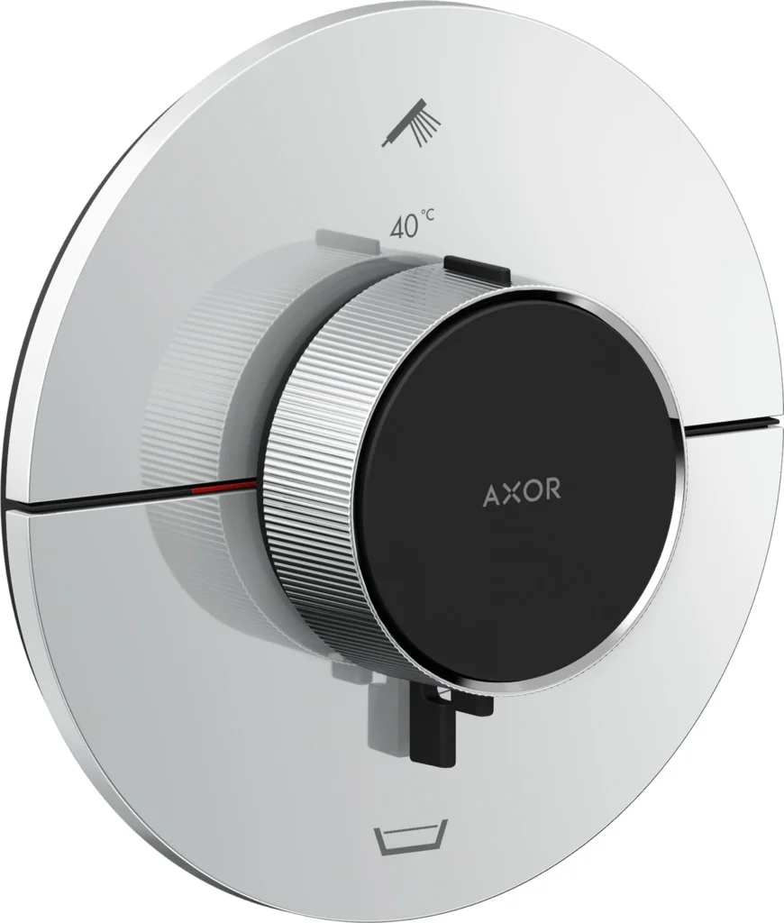 Hansgrohe AXOR ShowerSelect ID Thermostat Unterputz rund, Chrom, 2 Verbraucher, flache Rosette, einfache Installation Hansgrohe AXOR ShowerSelect ID Thermostat Unterputz rund, Chrom, 2 Verbraucher, flache Rosette, einfache Installation