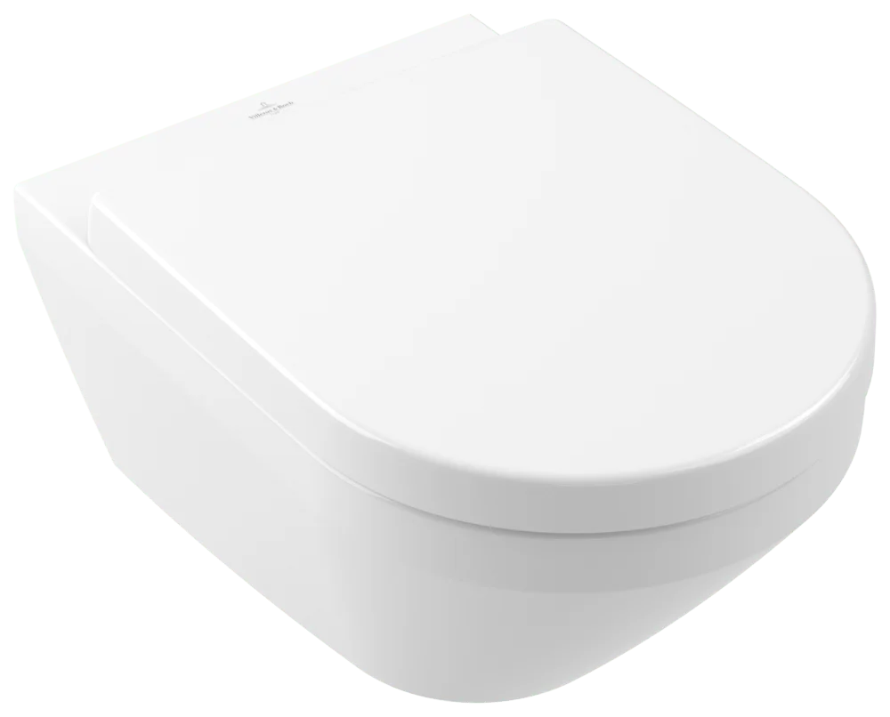 Villeroy & Boch Architectura Tiefspül-WC spülrandlos, Rund, Weiß Alpin CeramicPlus, 370x530 mm, Höhe 355 mm, wandhängend