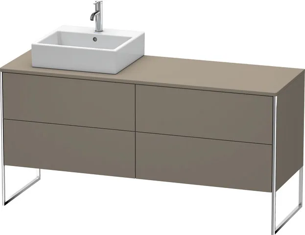 Duravit Waschtischunterschrank bodenstehend „XSquare“ 160 × 77,8 × 54,8 cm Becken: links / Front- & Korpusfarbe: Flannel Grey Seidenmatt / Größe: 160 × 54,8 × 77,8 cm / Oberfläche: Lack / Profile: Chrom / Schubladen: 4 Duravit Waschtischunterschrank bodenstehend „XSquare“ 160 × 77,8 × 54,8 cm Becken: links / Front- & Korpusfarbe: Flannel Grey Seidenmatt / Größe: 160 × 54,8 × 77,8 cm / Oberfläche: Lack / Profile: Chrom / Schubladen: 4