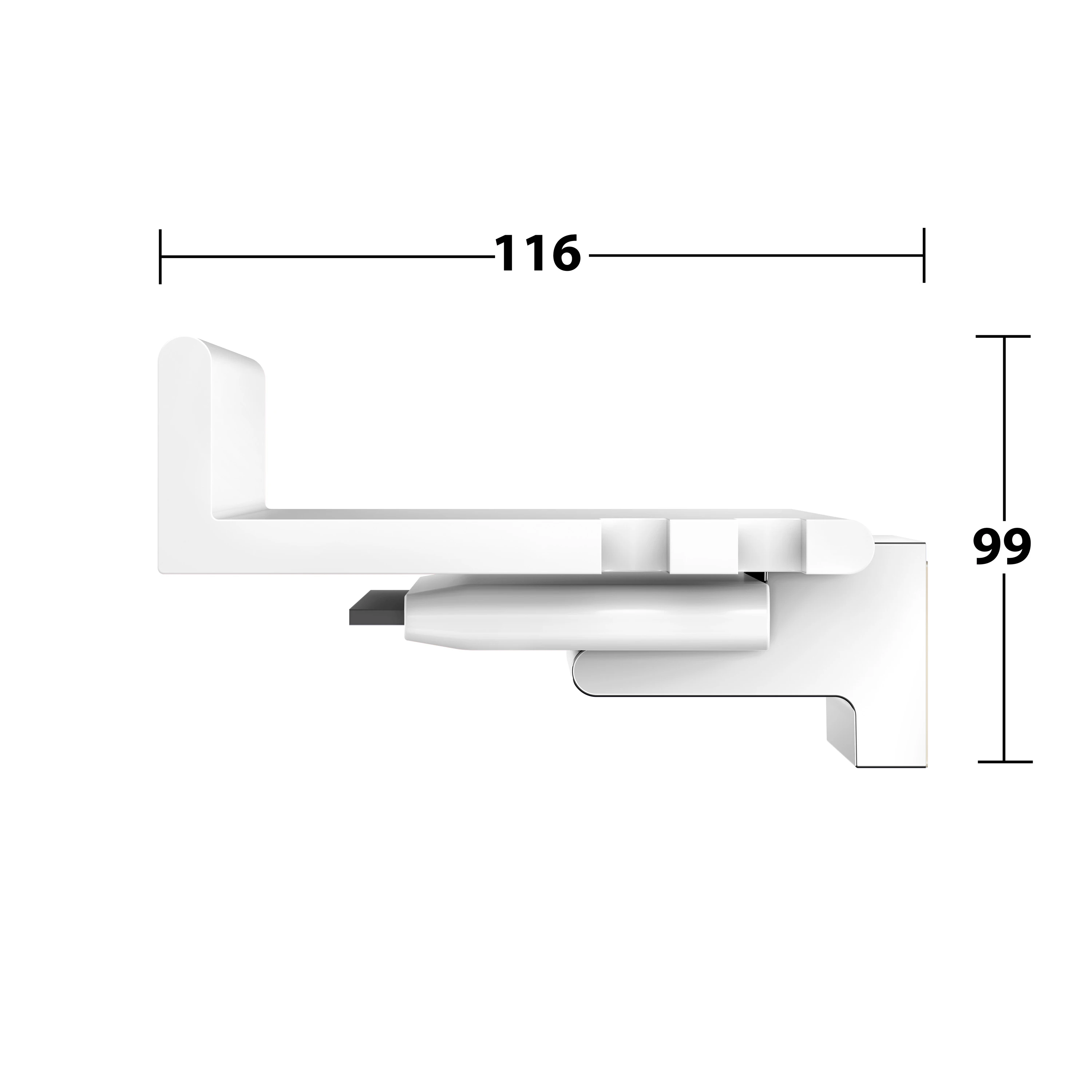 REVA 12859510000 Duschablage mit integriertem Glasabzieher weiß