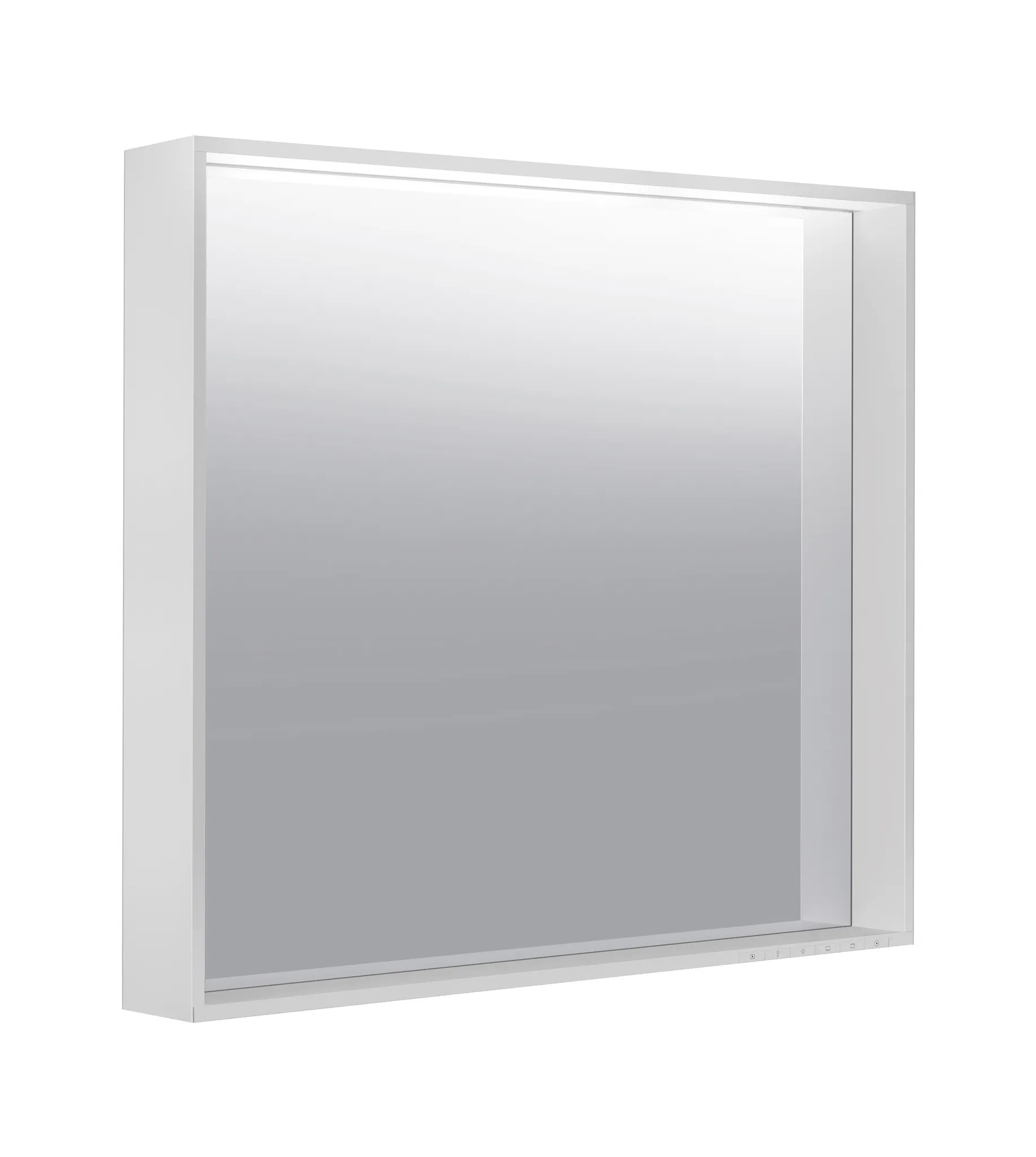 KEUCO Spiegel „Plan“ in Silber (eloxiert), mit Spiegelheizung 800 × 700 mm