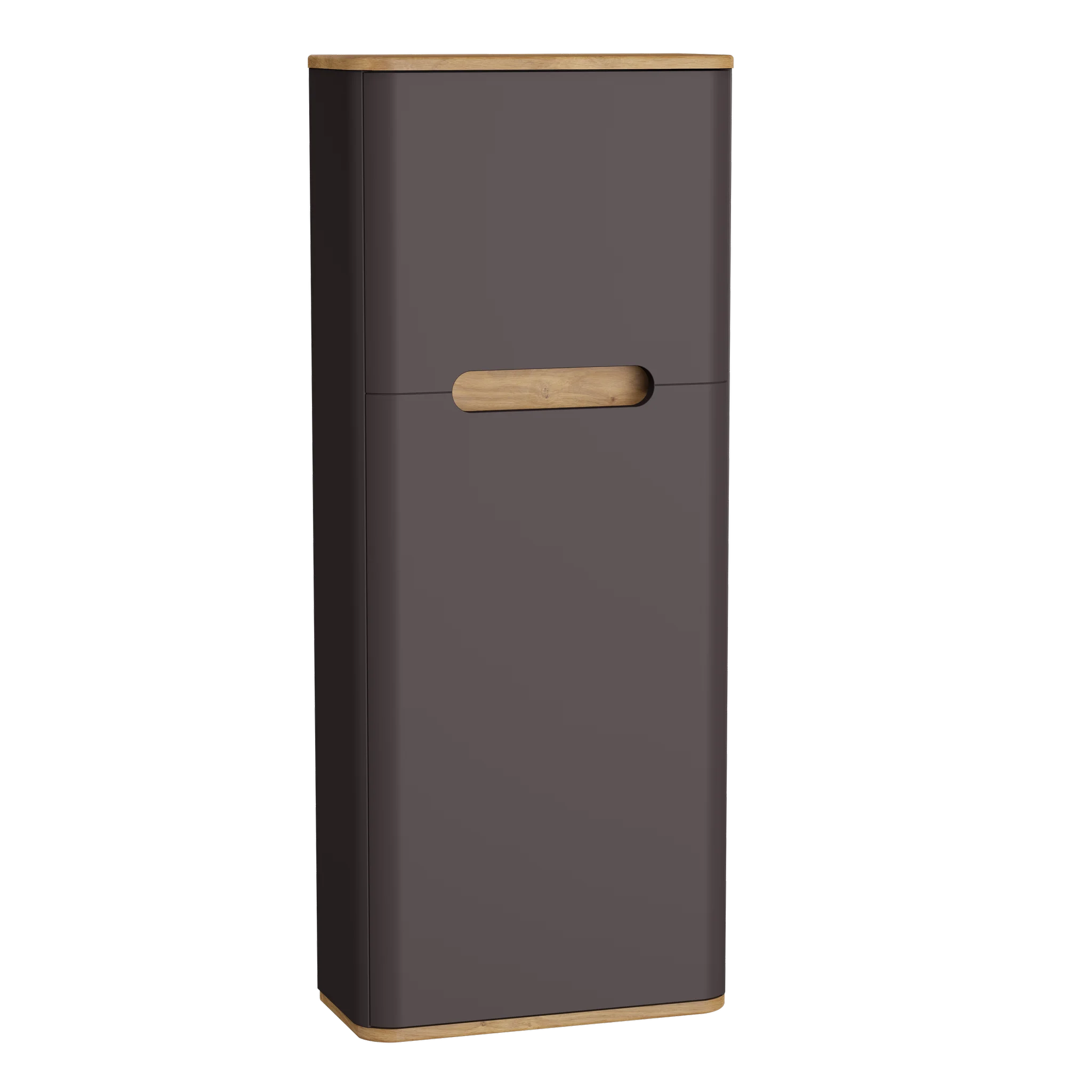 VitrA Sento Hochschrank Compact 2 Türen Anthrazit Matt 50 x 22 x 122 cm wandhängend mit Softclose und integrierter Griffmulde
