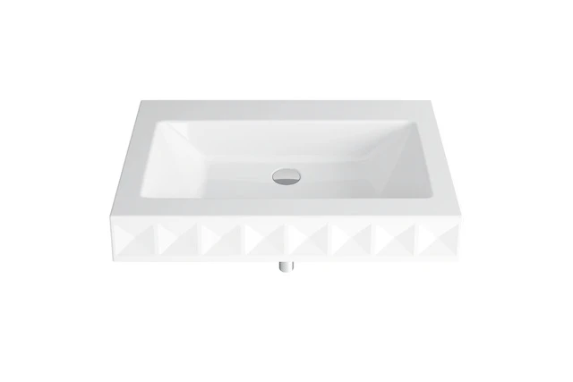 Wandwaschtisch „BetteLoft Ornament“, ohne Überlauf, ohne Hahnlochbohrung 82,5 × 52,5 cm in Weiß
