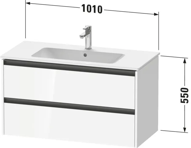 Duravit Waschtischunterschrank wandhängend „Ketho.2“ 101 × 55 × 48 cm Basalt Matt