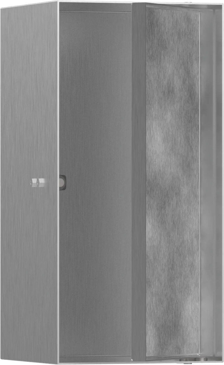 Hansgrohe XtraStoris Rock Wandnische mit befliesbarer Tür 300 x 150 x 140 mm, Edelstahl gebürstet