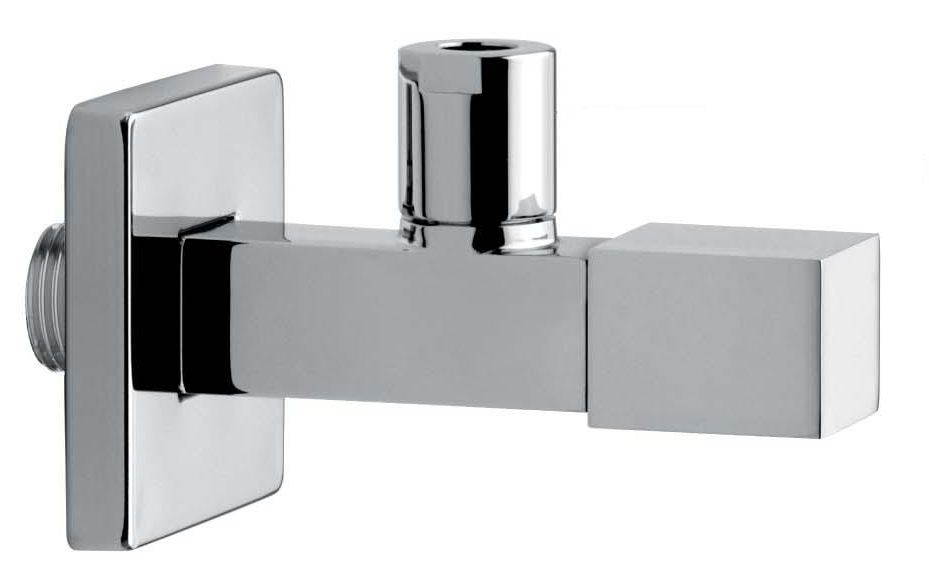 Eckventil AqvaZone - eckig - 1/2″ × 3/8" - Schubrosette - chrom Eckventil AqvaZone - eckig - 1/2″ × 3/8" - Schubrosette - chrom