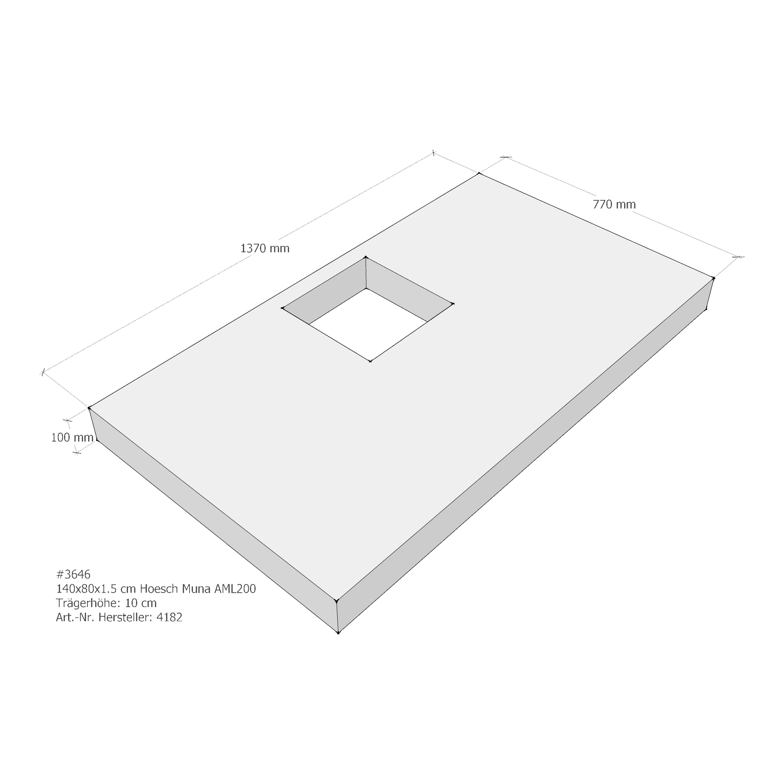 Duschwannenträger für Hoesch Muna 140 × 80 × 1,5 cm Duschwannenträger für Hoesch Muna 140 × 80 × 1,5 cm