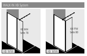 Kermi Duschdesign Walk-In-Duschkabine „WALK-IN XB“ Glas Klar Dekor Stripe 4, Profile Silber Hochglanz, BV: 1380 - 1400 mm WE: 1385 - 1405 mm H: 2000 mm