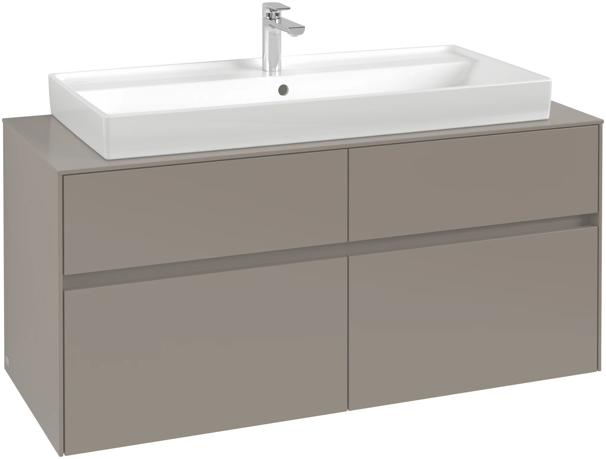 Villeroy & Boch Collaro Waschbeckenunterschrank C09100, 1200x548x500mm, Glossy Grey