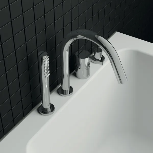 Ideal Standard Joy Armaturen, 4-Loch Wannenrandarmatur JOY, Auslauf, Stab-Handbrause und Umsteller, Chrom Ideal Standard Joy Armaturen, 4-Loch Wannenrandarmatur JOY, Auslauf, Stab-Handbrause und Umsteller, Chrom