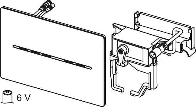 TECEsolid WC-Elektronik mit berührungsloser Auslösung, 6 V-Batterie, Chrom glänzend