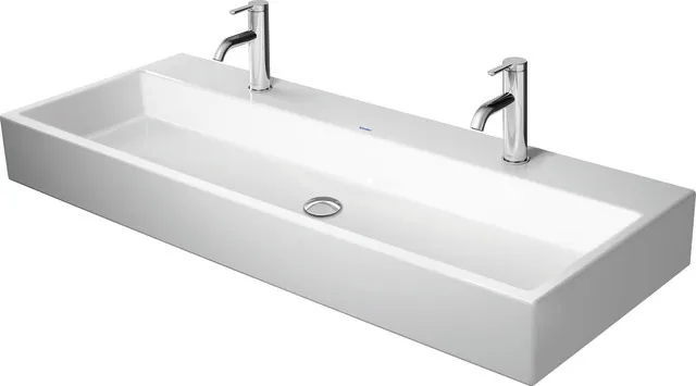 Duravit Waschtisch Vero Air, weiß Hochglanz, 1200 mm, 1 Becken, 2 Waschplätze, Hahnlochbank, geschliffene Unterseite Duravit Waschtisch Vero Air, weiß Hochglanz, 1200 mm, 1 Becken, 2 Waschplätze, Hahnlochbank, geschliffene Unterseite