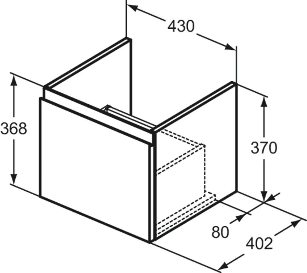 Ideal Standard Waschtischunterschrank „Finesse“ 43 × 37 × 40,2 cm Anthrazit matt lackiert Ideal Standard Waschtischunterschrank „Finesse“ 43 × 37 × 40,2 cm Anthrazit matt lackiert