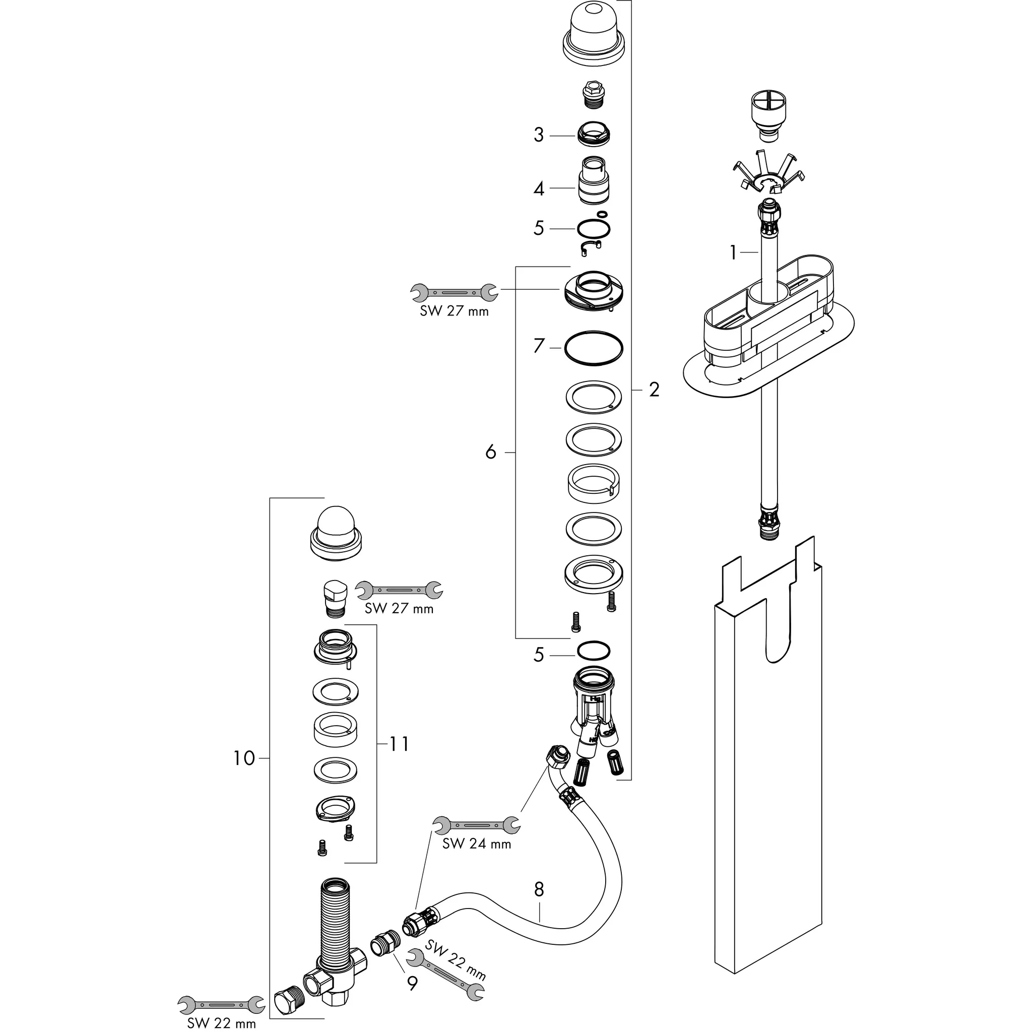 3-Loch Wannenarmatur Grundkörper Axor für Wannenrandmontage sBox 3-Loch Wannenarmatur Grundkörper Axor für Wannenrandmontage sBox