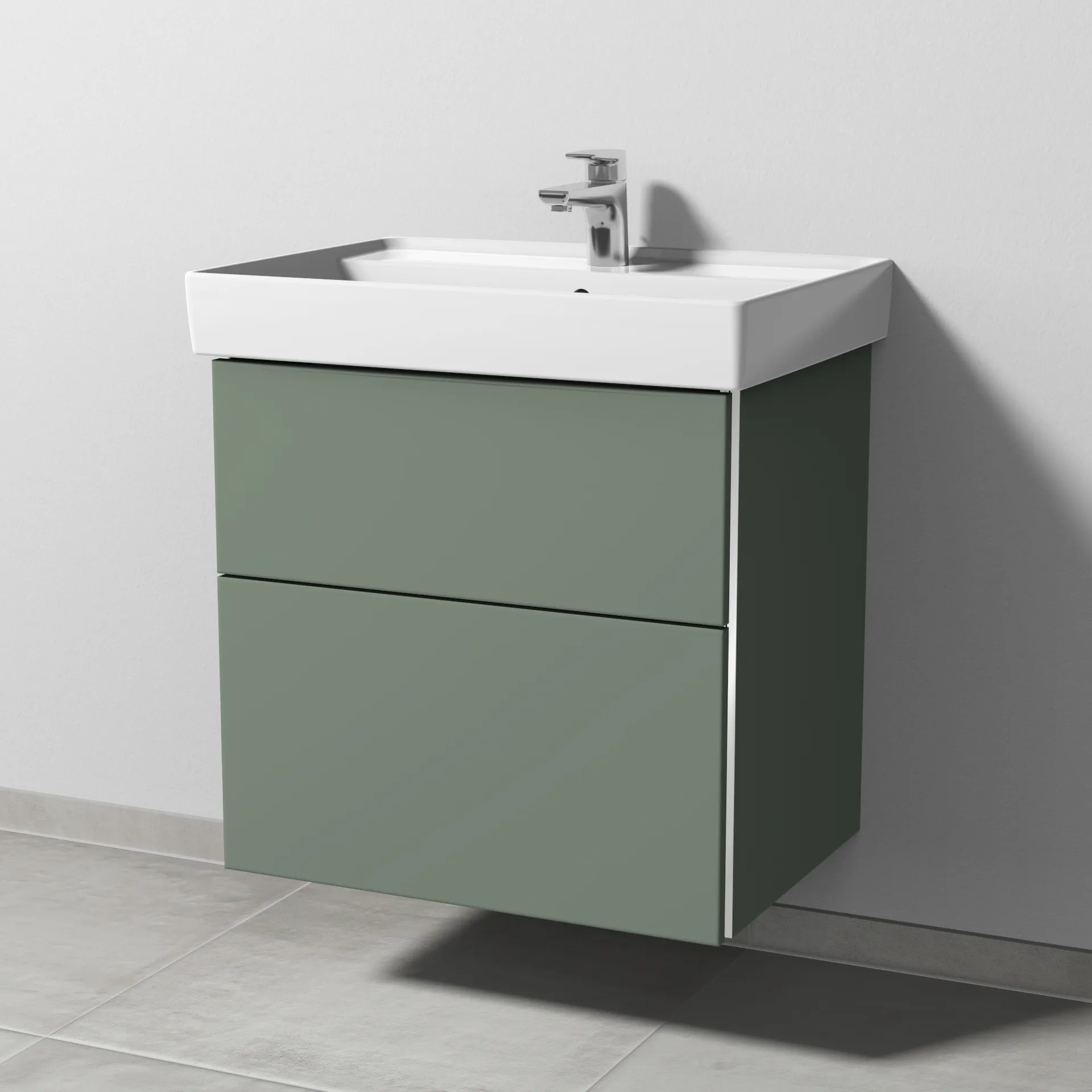 Sanipa Waschtischunterschrank „3way“ 600 × 588 × 447 mm in Soft-Green Sanipa Waschtischunterschrank „3way“ 600 × 588 × 447 mm in Soft-Green