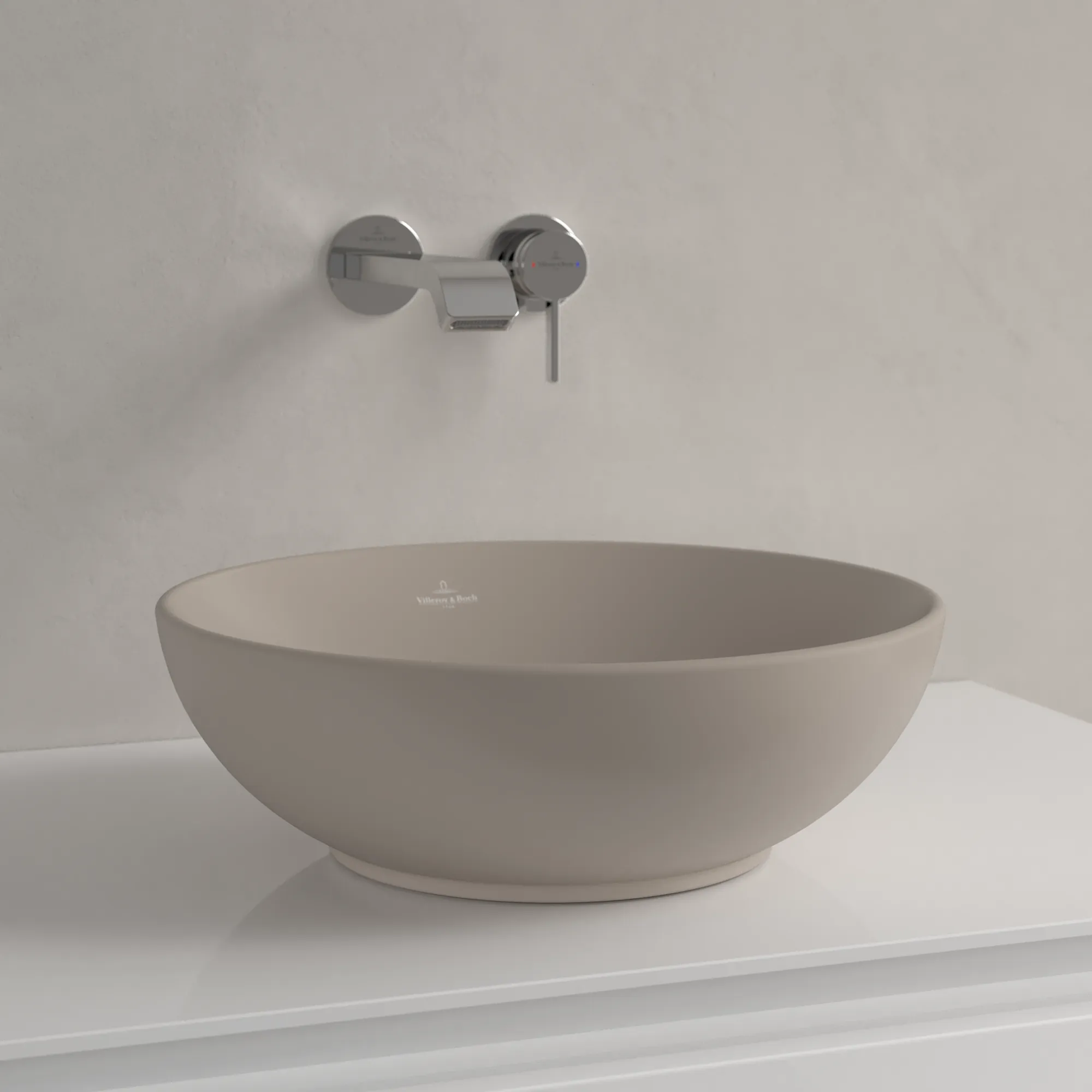 Villeroy & Boch Aufsatzwaschbecken Loop & Friends Almond CeramicPlus 380x380x150mm mit Überlauf